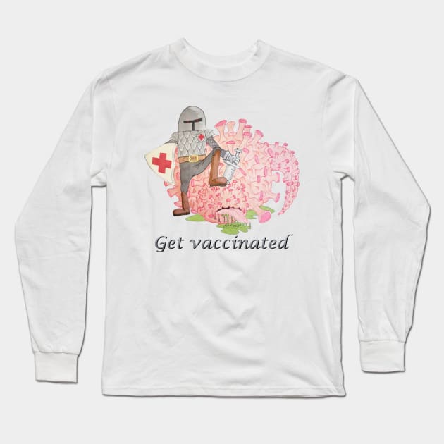 Get COVID-19 vaccinated Long Sleeve T-Shirt by atadrawing